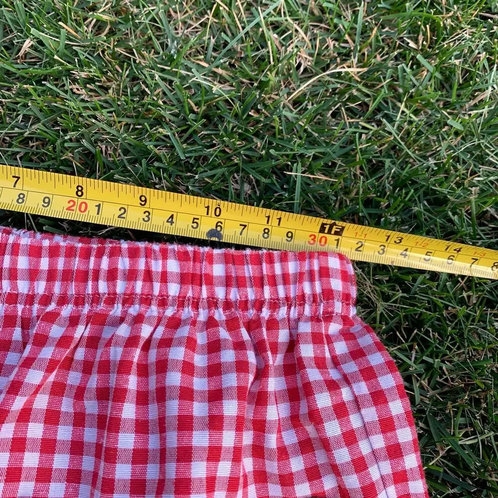 Custom Upcycled Patchwork Plaid Picnic Ant Shorts One of a Kind Size Small